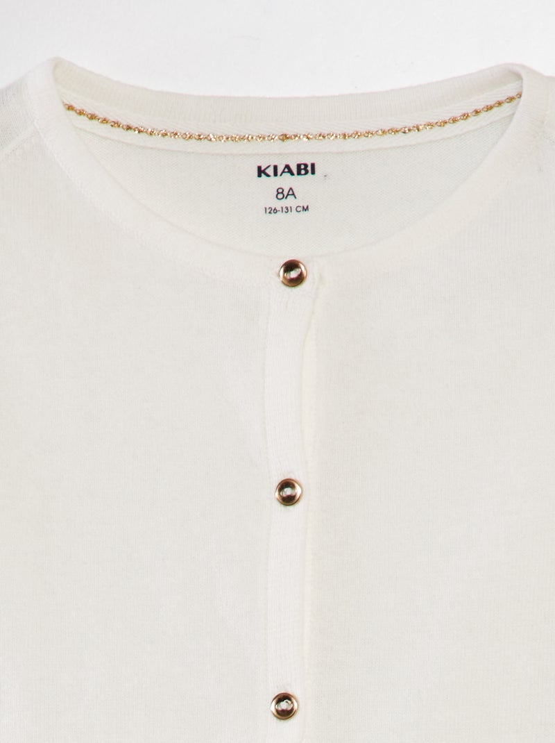 Chaqueta de punto fino Blanco - Kiabi
