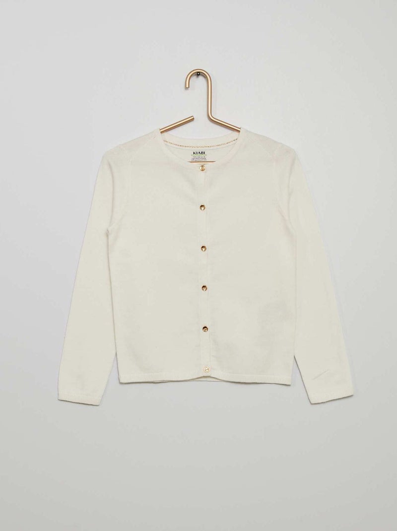 Chaqueta de punto fino Blanco - Kiabi