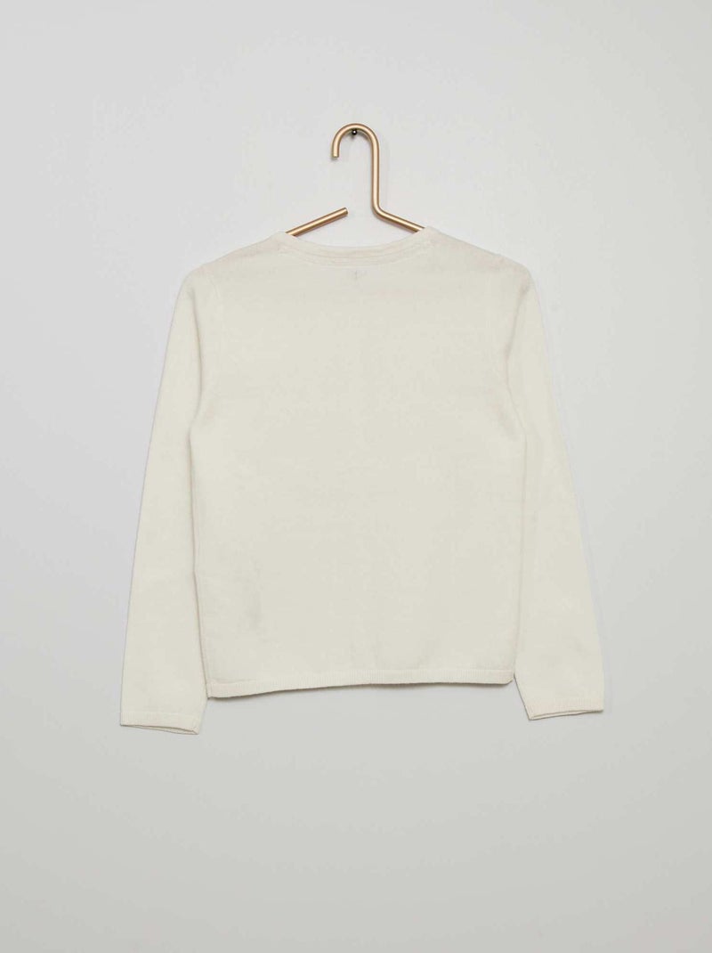 Chaqueta de punto fino Blanco - Kiabi