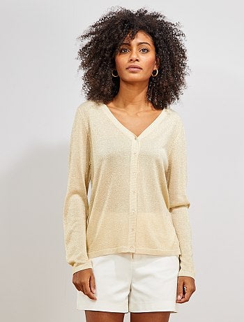 Chaqueta de punto fino brillante - Kiabi