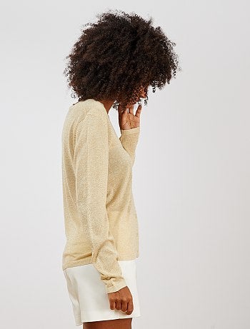 Chaqueta de punto fino brillante - Kiabi