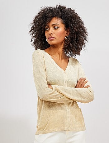 Chaqueta de punto fino brillante - Kiabi