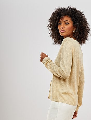 Chaqueta de punto fino brillante - Kiabi