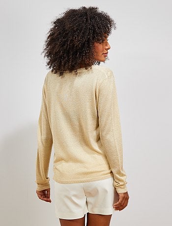 Chaqueta de punto fino brillante - Kiabi