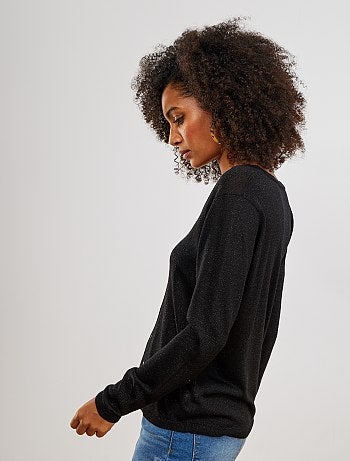 Chaqueta de punto fino brillante - Kiabi