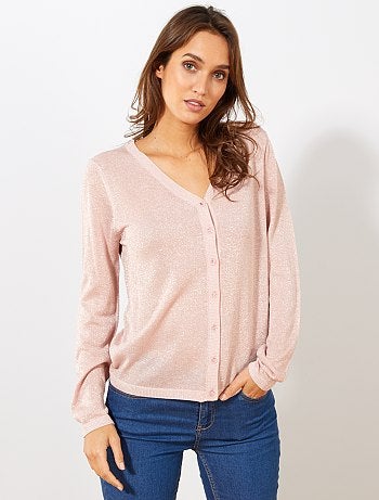 Chaqueta de punto fino brillante - Kiabi