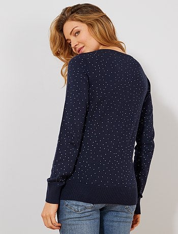 Mujer talla 34 a 48 - Chaqueta de punto fino con botones - Kiabi