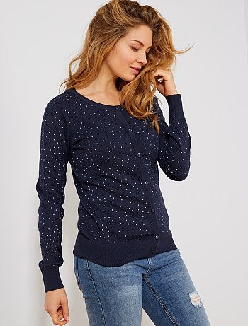 Mujer talla 34 a 48 - Chaqueta de punto fino con botones - Kiabi