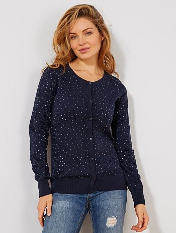 Mujer talla 34 a 48 - Chaqueta de punto fino con botones - Kiabi