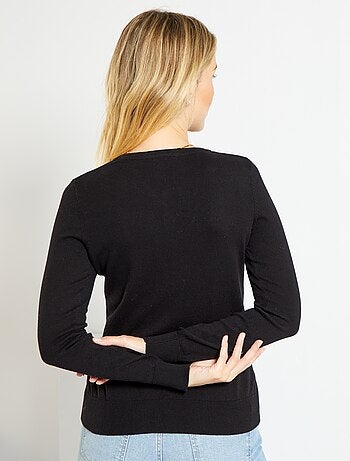 Mujer talla 34 a 48 - Chaqueta de punto fino con botones - Kiabi