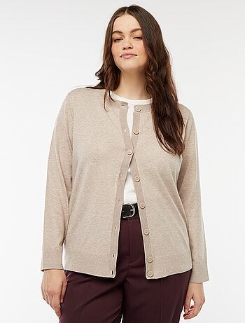 Chaqueta de punto fino con cierre de botones