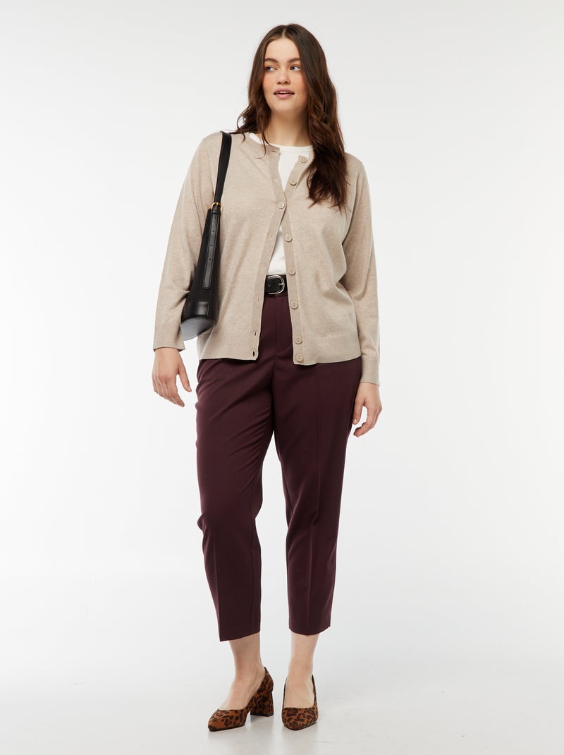 Chaqueta de punto fino con cierre de botones Beige - Kiabi
