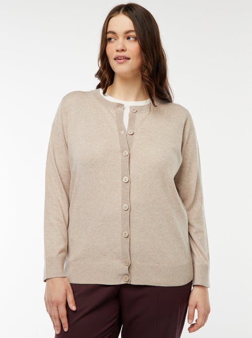 Chaqueta de punto fino con cierre de botones - Kiabi