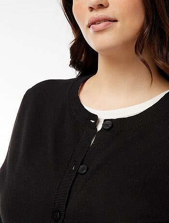 Chaqueta de punto fino con cierre de botones