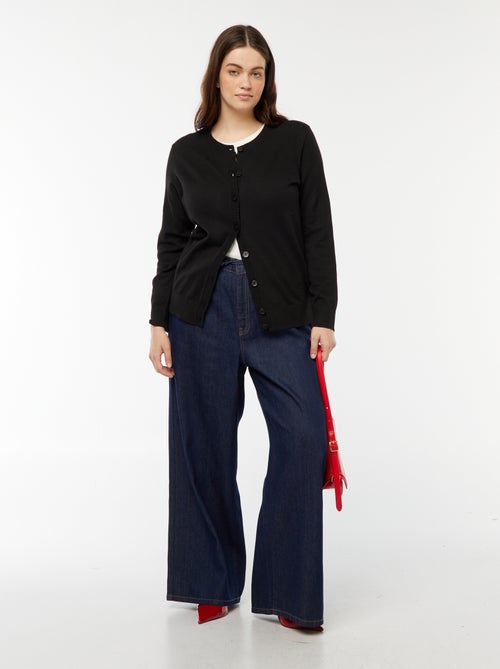 Chaqueta de punto fino con cierre de botones - Kiabi