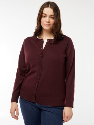 Chaqueta de punto fino con cierre de botones