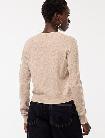 Chaqueta de punto fino con cuello de pico