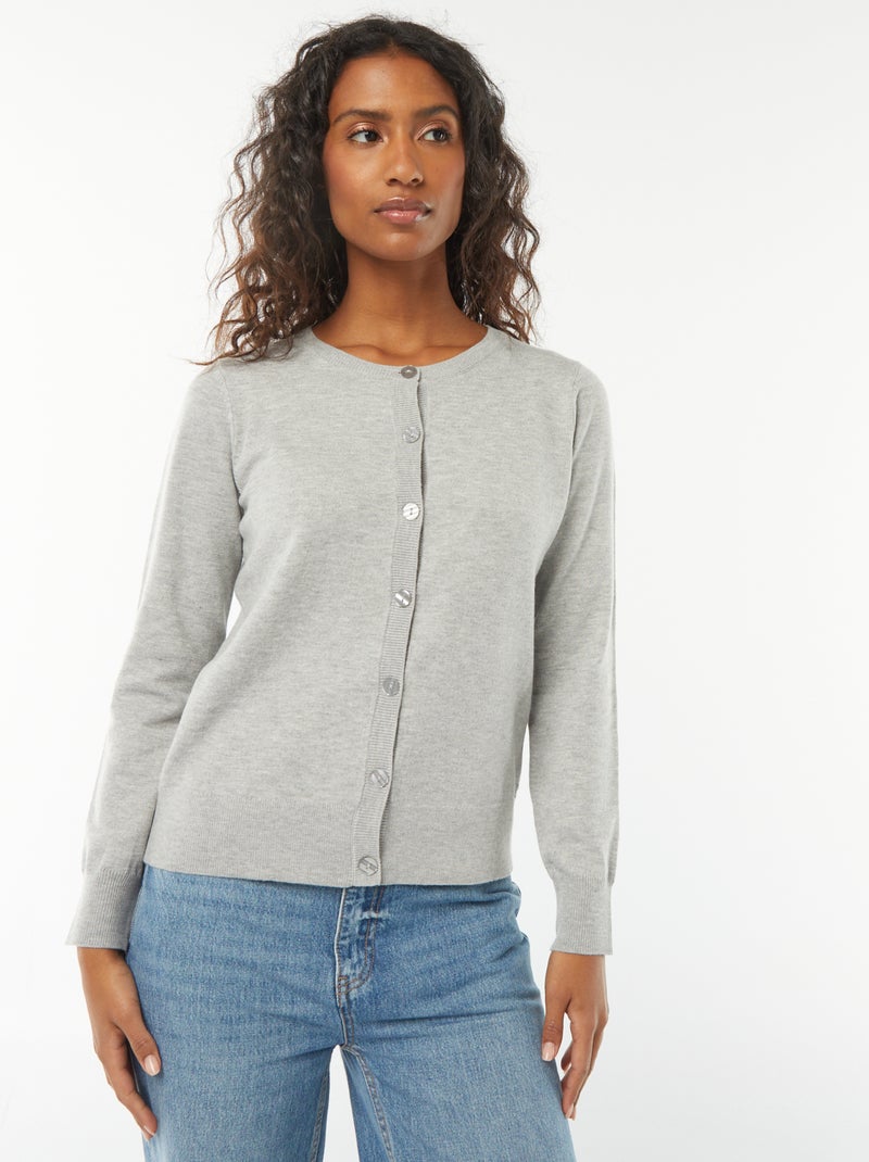 Chaqueta de punto fino Gris - Kiabi