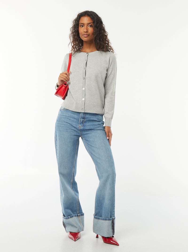 Chaqueta de punto fino Gris - Kiabi