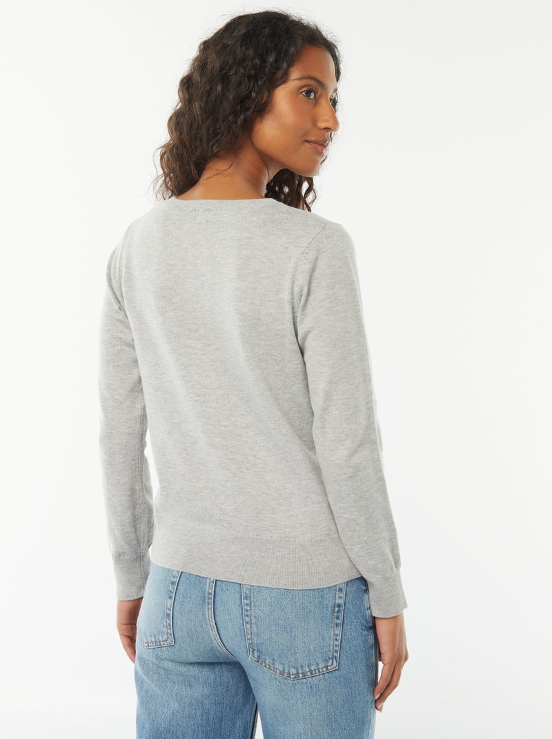 Chaqueta de punto fino Gris - Kiabi