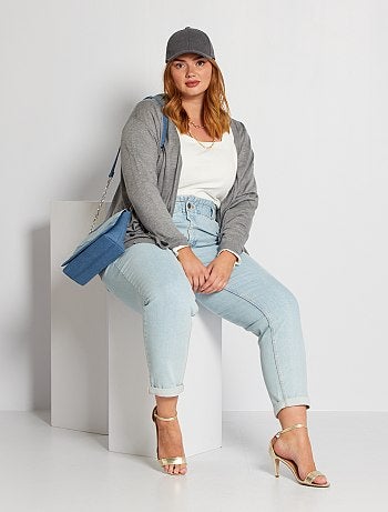 Rebajas chaquetas de punto para mujer - tallas grandes mujer | gris | Kiabi