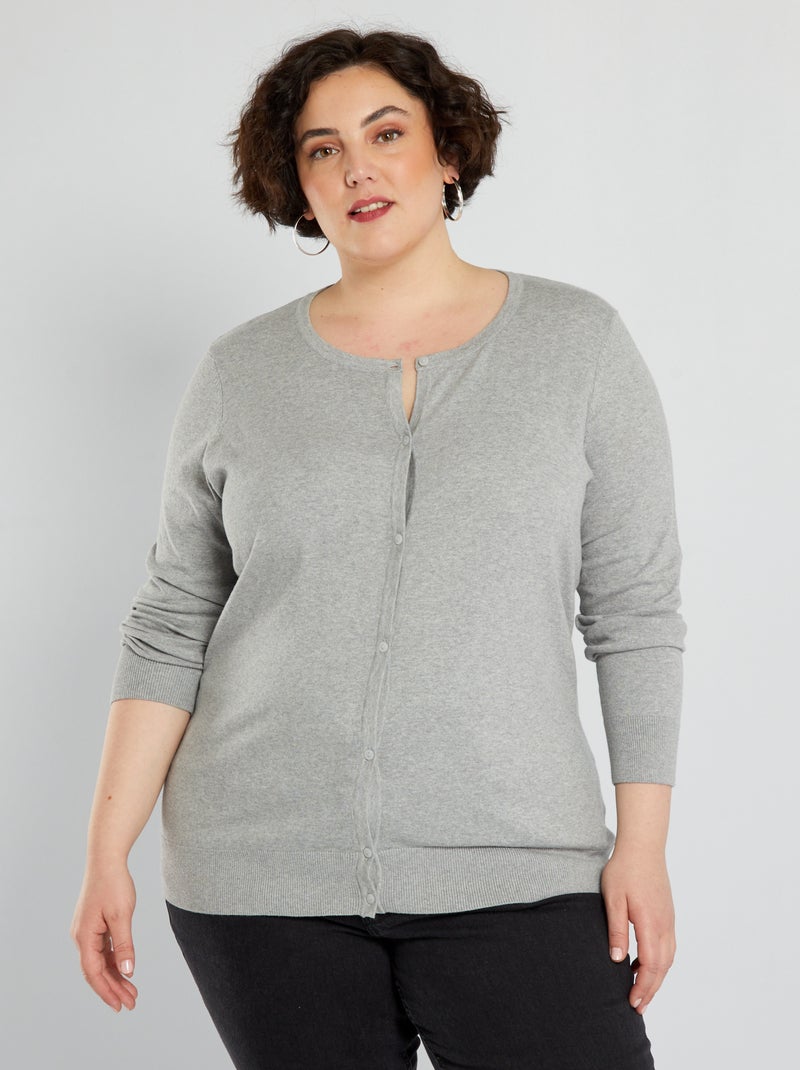Chaqueta de punto fino GRIS - Kiabi
