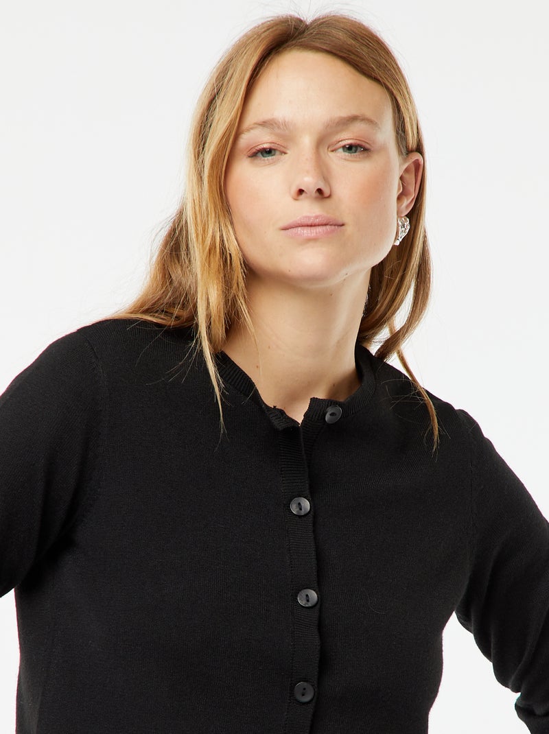 Chaqueta de punto fino negro - Kiabi