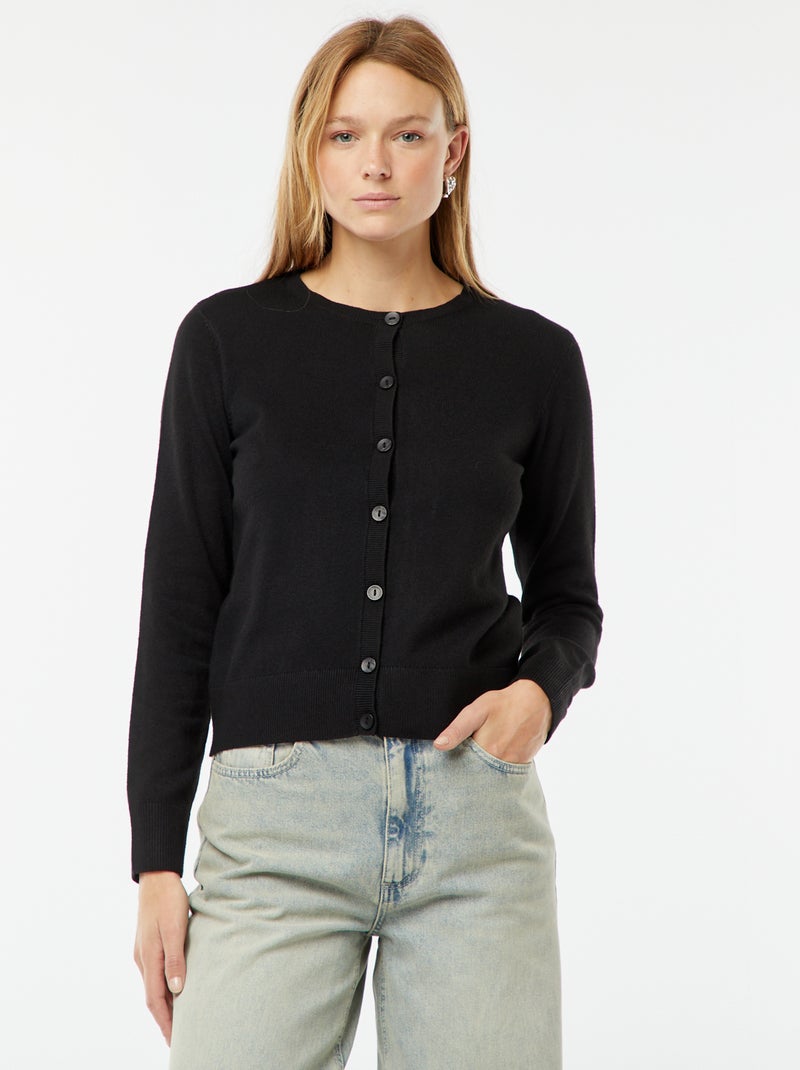 Chaqueta de punto fino negro - Kiabi