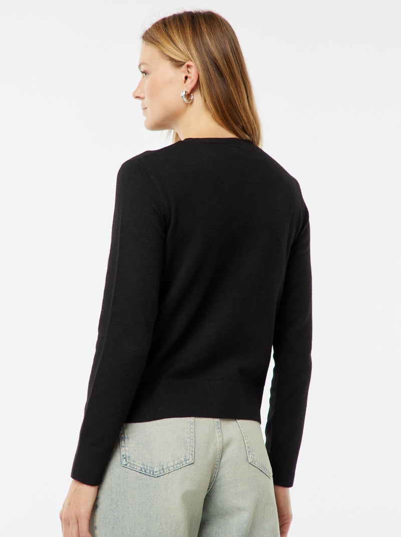 Chaqueta de punto fino negro - Kiabi