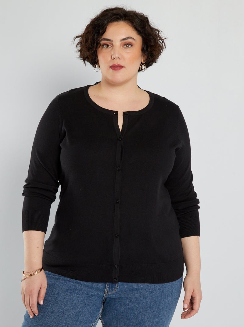 Chaqueta de punto fino Negro - Kiabi