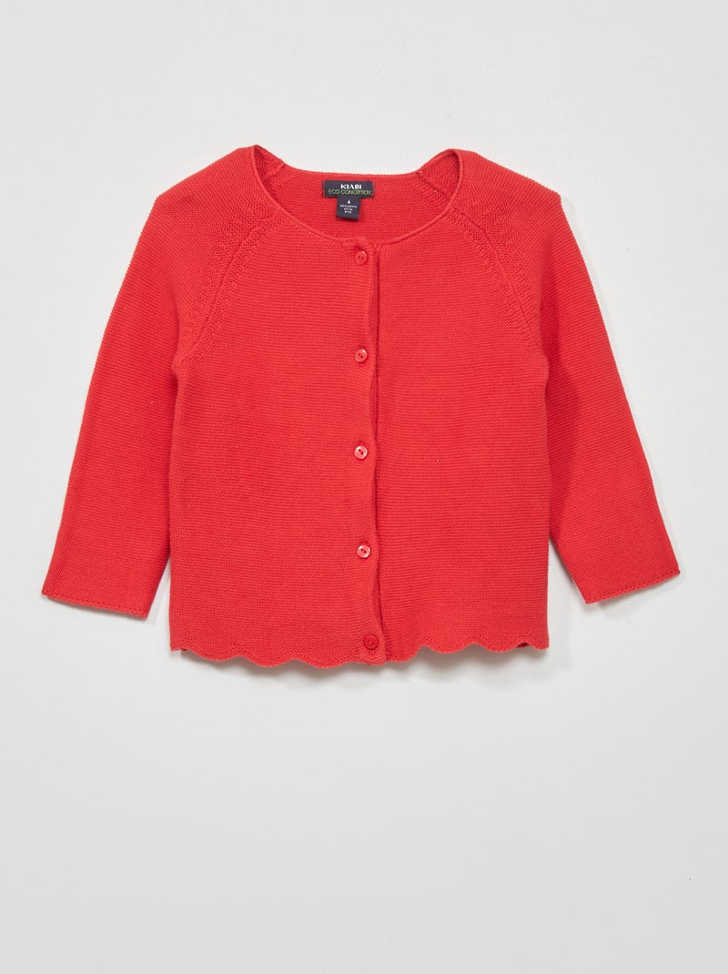 Chaqueta de punto fino ROJO - Kiabi
