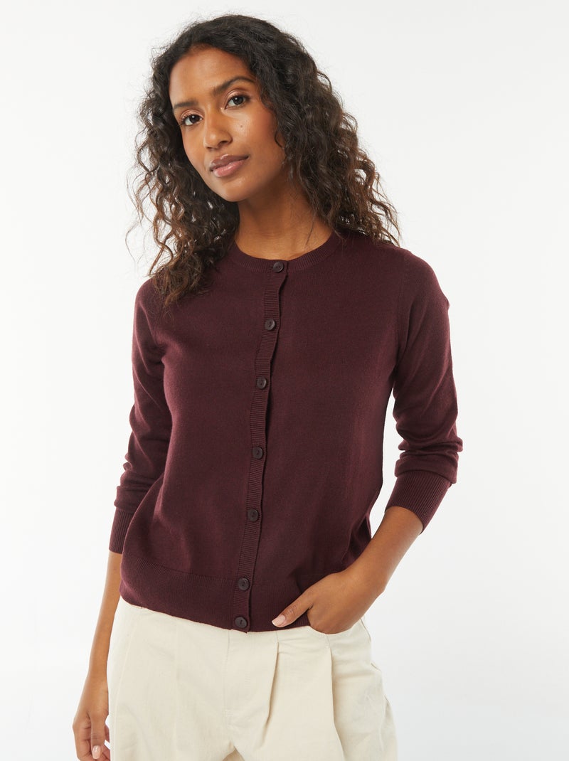 Chaqueta de punto fino Rojo - Kiabi