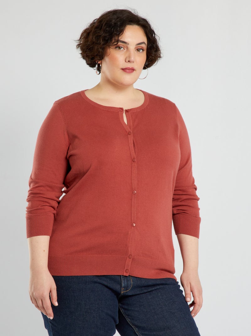 Chaqueta de punto fino ROJO - Kiabi