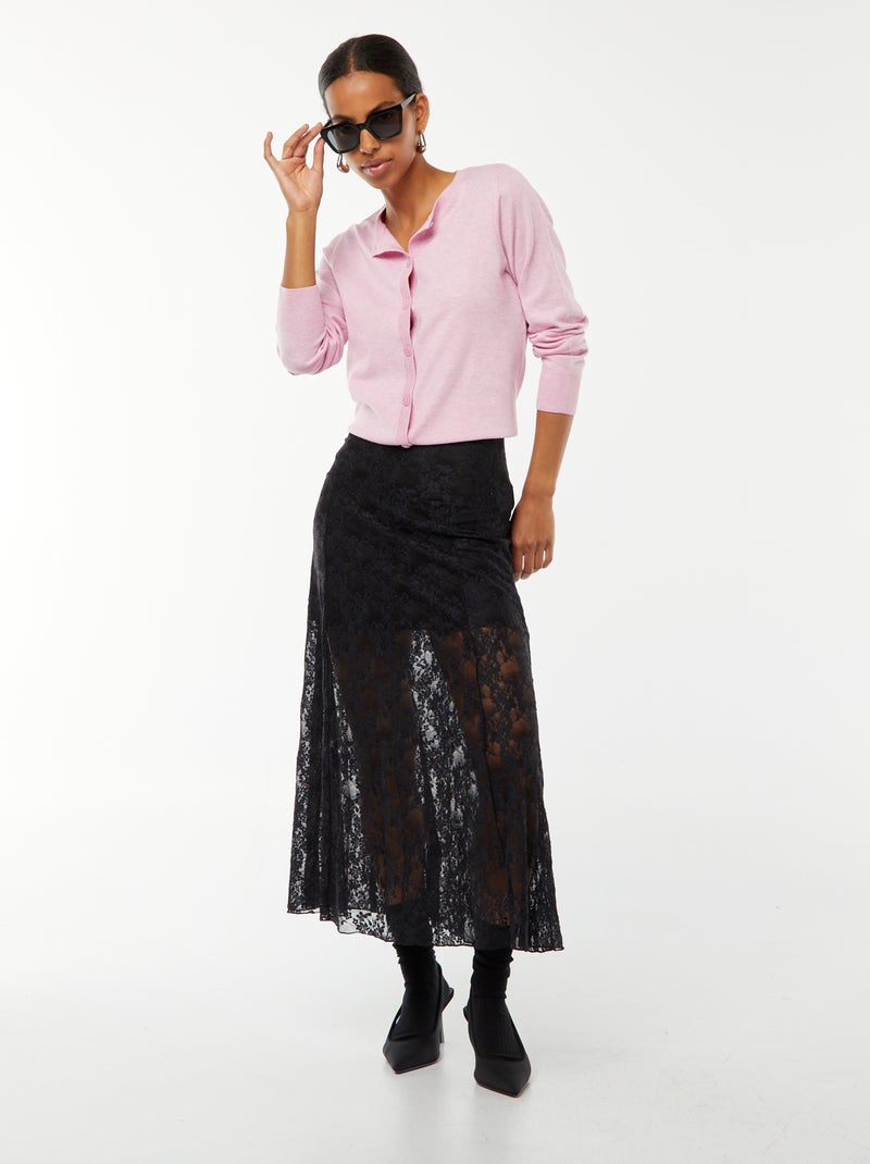 Chaqueta de punto fino Rosa - Kiabi