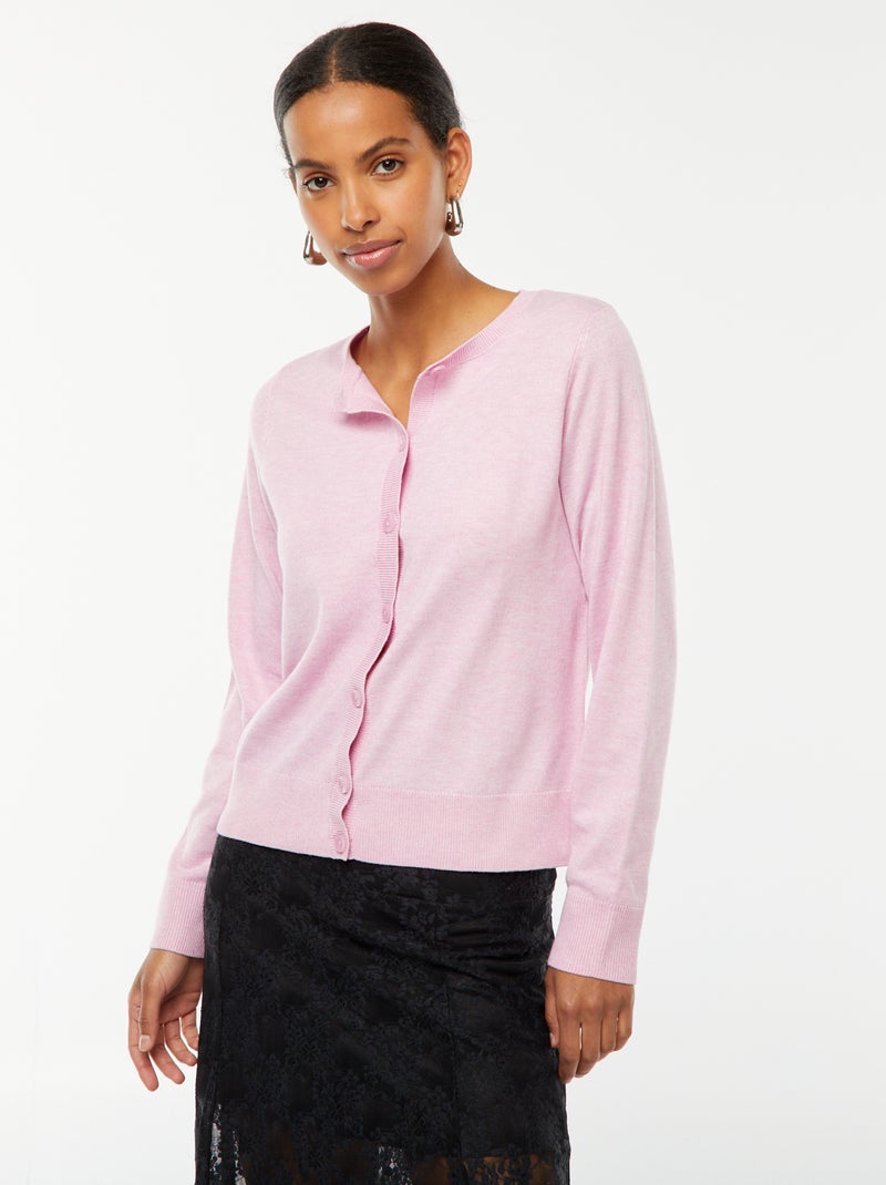 Chaqueta de punto fino Rosa - Kiabi