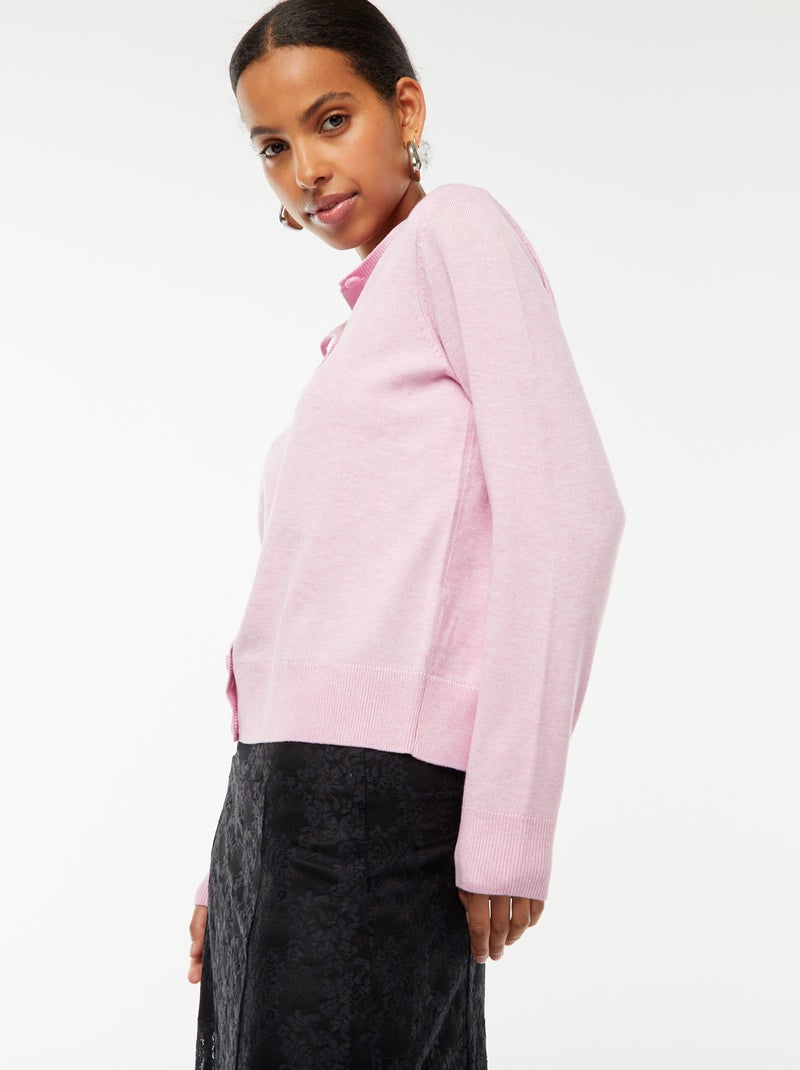 Chaqueta de punto fino Rosa - Kiabi
