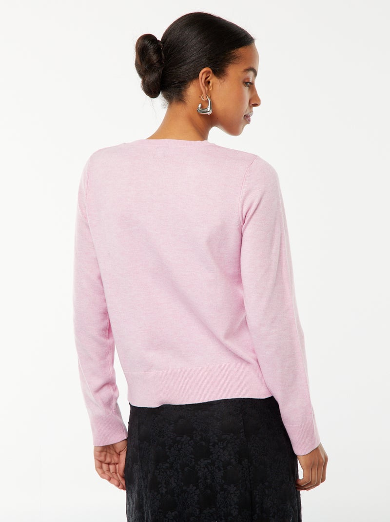 Chaqueta de punto fino Rosa - Kiabi