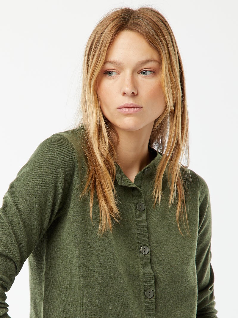 Chaqueta de punto fino Verde - Kiabi