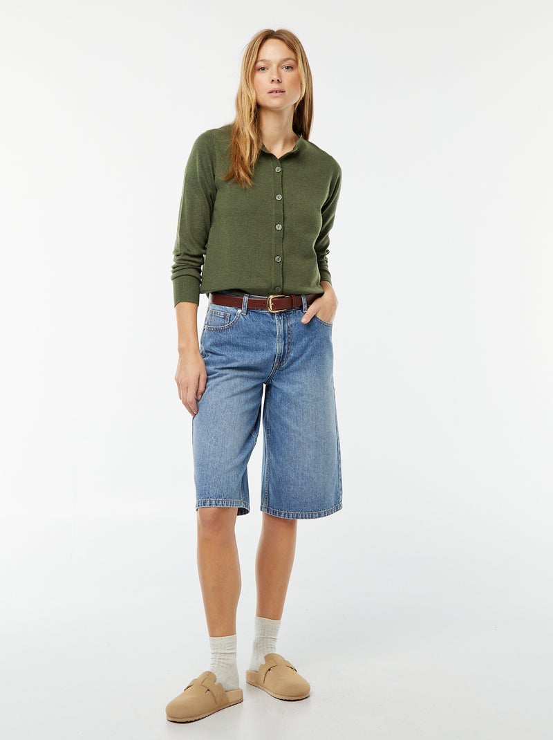 Chaqueta de punto fino Verde - Kiabi