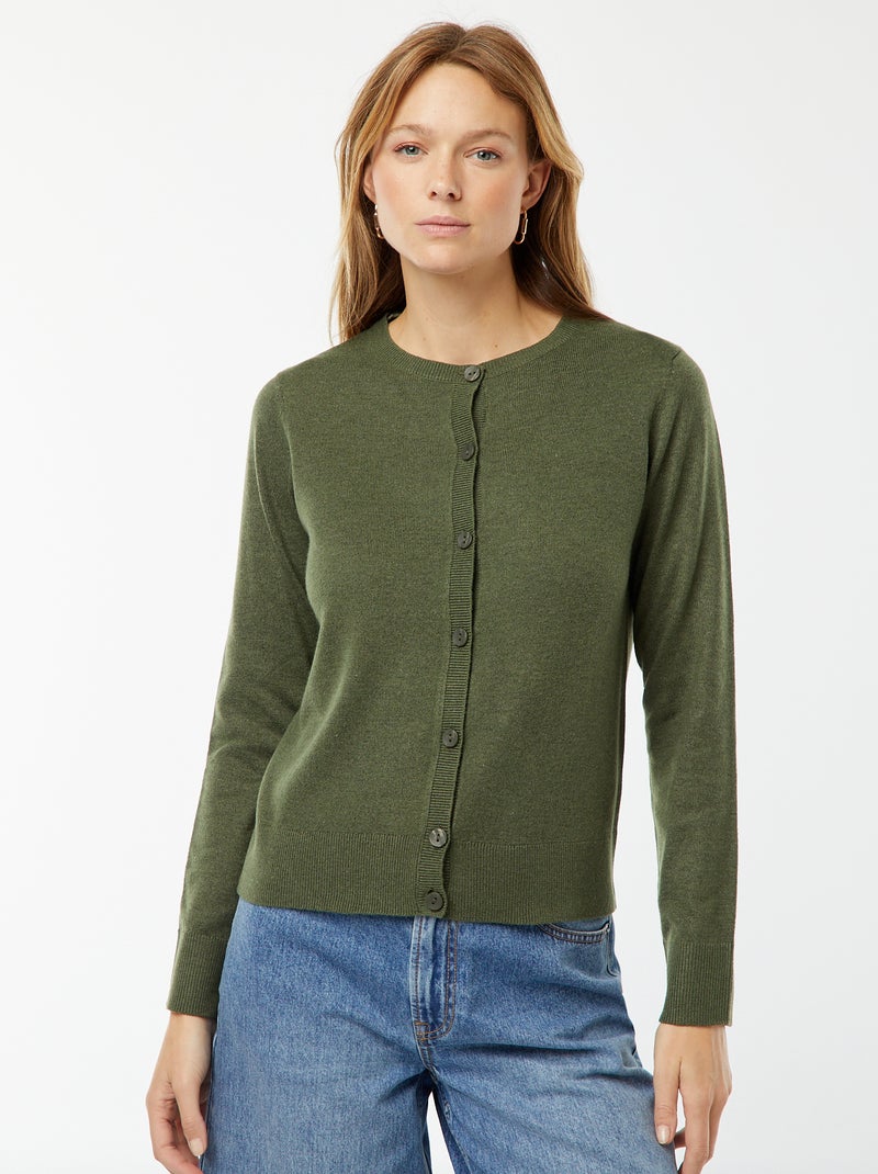 Chaqueta de punto fino Verde - Kiabi