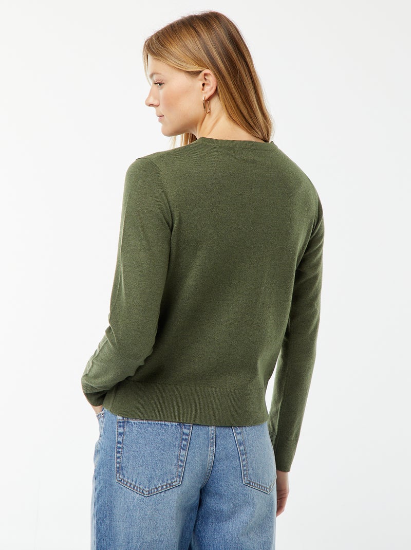 Chaqueta de punto fino Verde - Kiabi