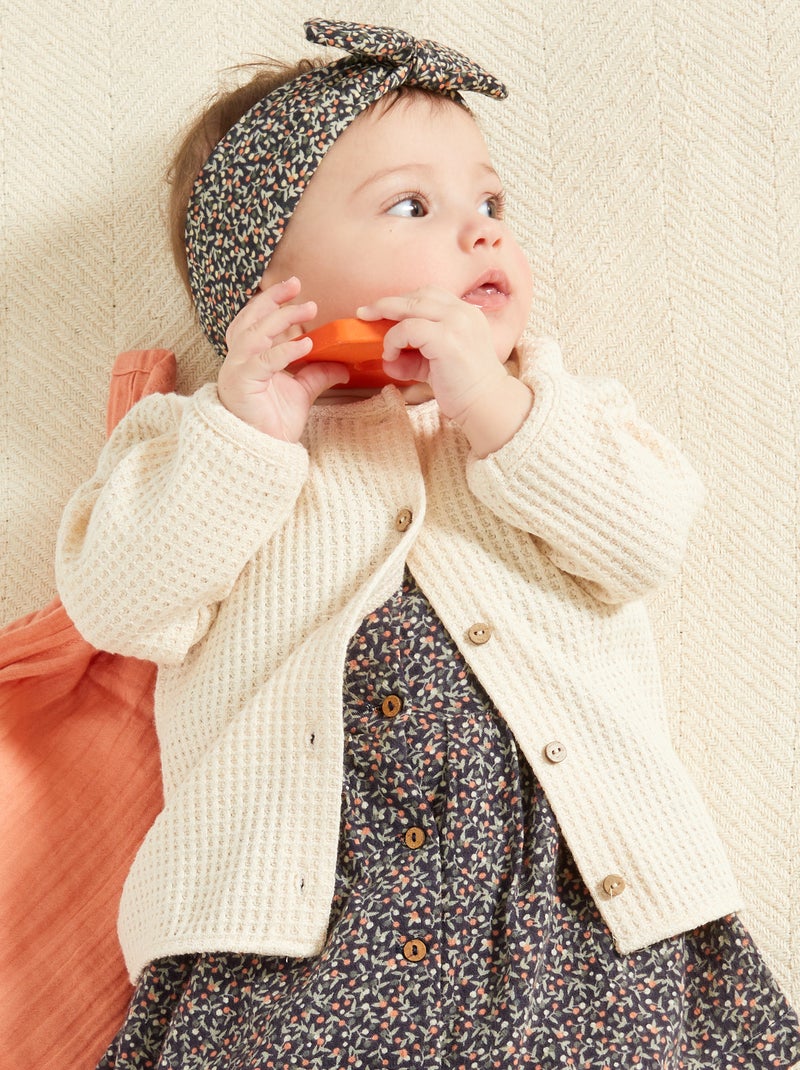 Chaqueta de punto gofrado crudo - Kiabi