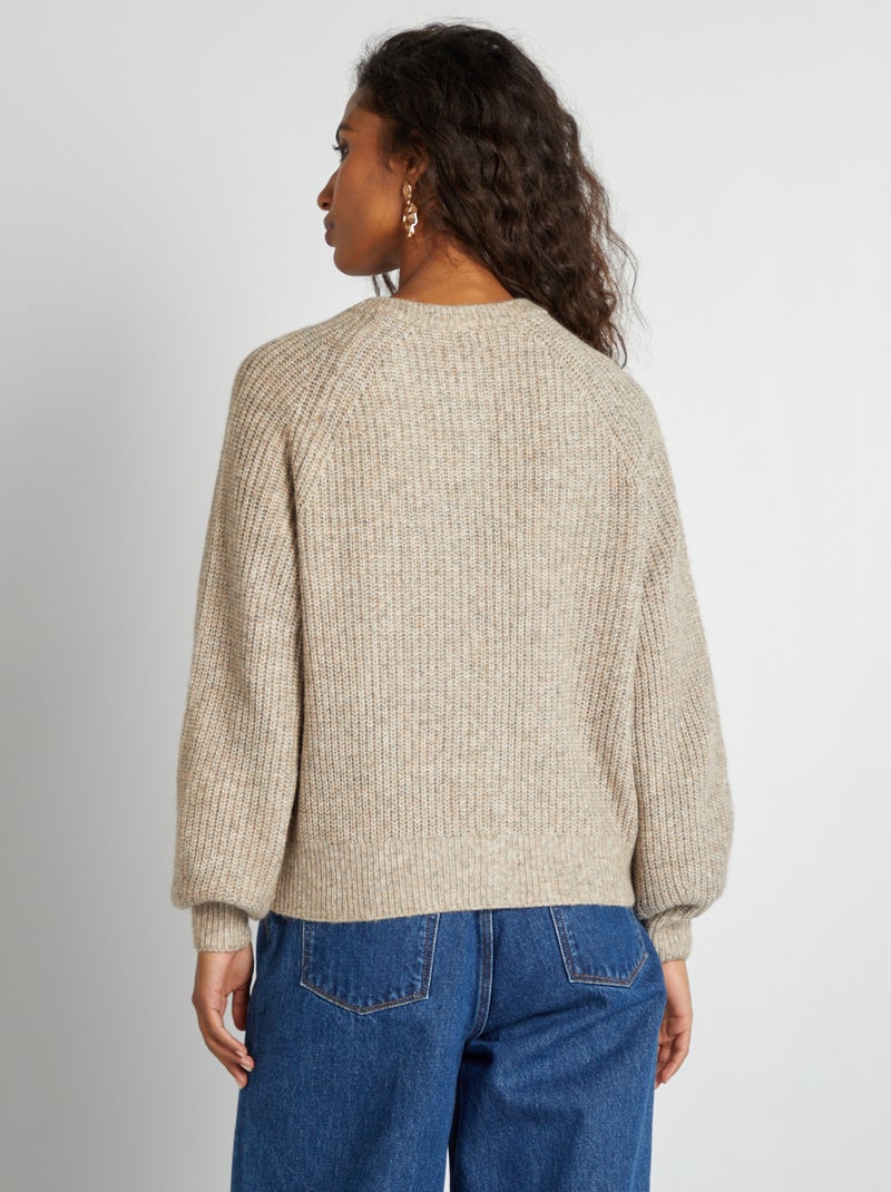 Chaqueta de punto grueso BEIGE - Kiabi