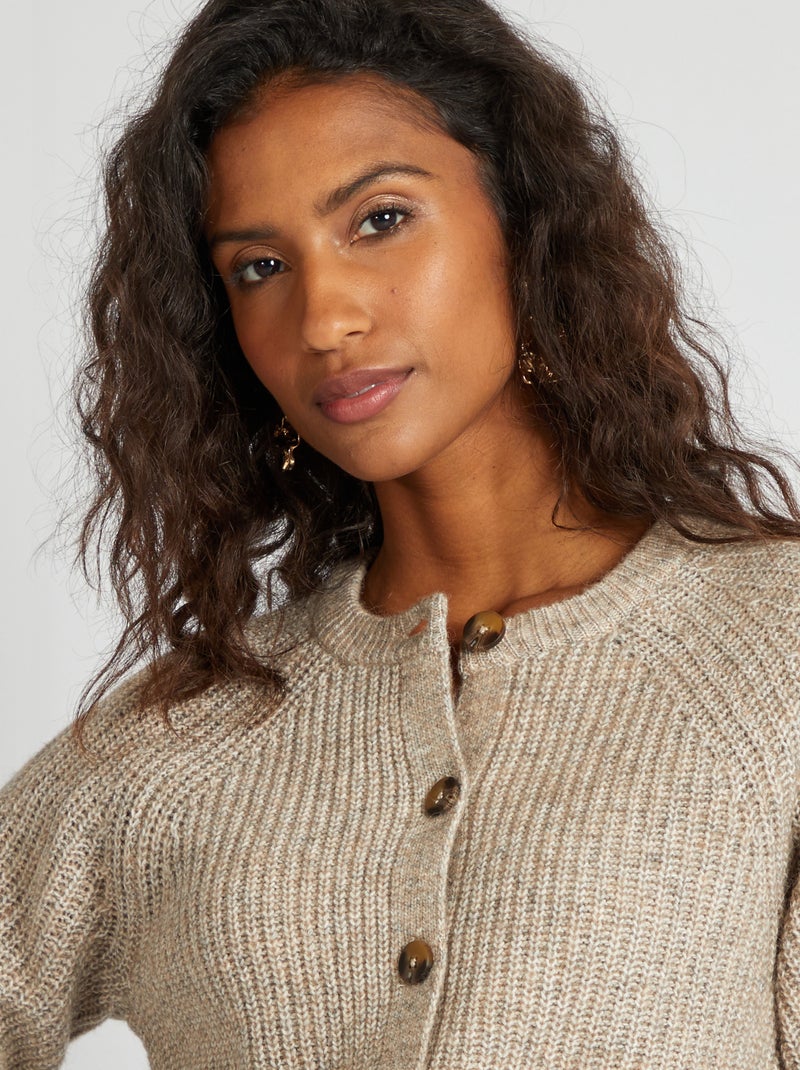 Chaqueta de punto grueso BEIGE - Kiabi