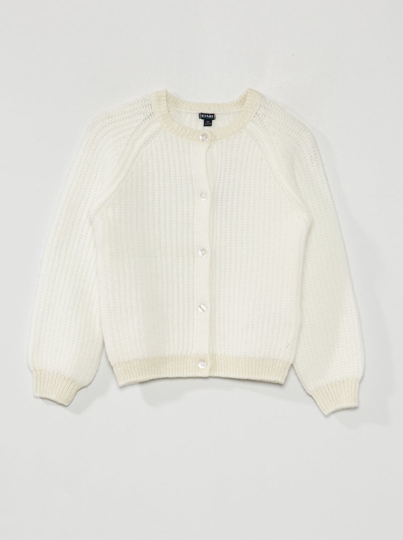 Chaqueta de punto grueso Blanco - Kiabi