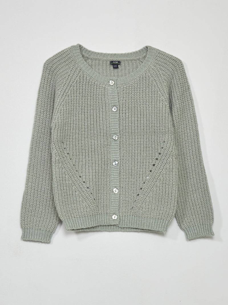 Chaqueta de punto grueso con hilos brillantes azul - Kiabi