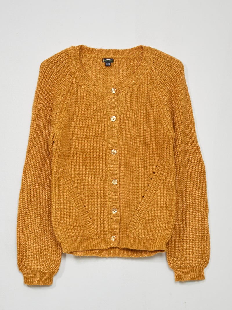 Chaqueta de punto grueso con hilos brillantes BEIGE - Kiabi