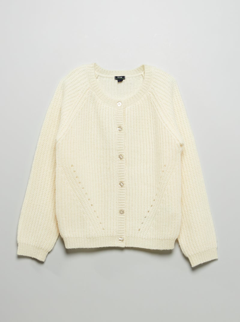 Chaqueta de punto grueso con hilos brillantes BLANCO - Kiabi