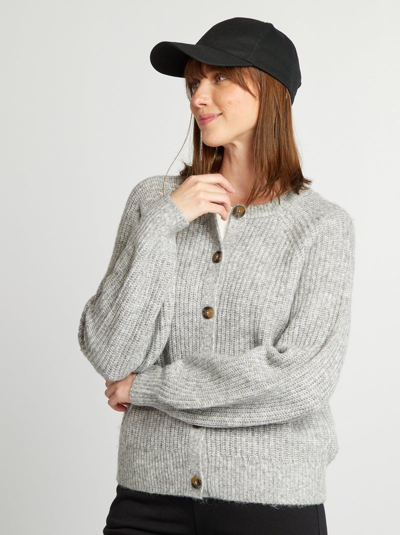 Chaqueta de punto grueso GRIS - Kiabi