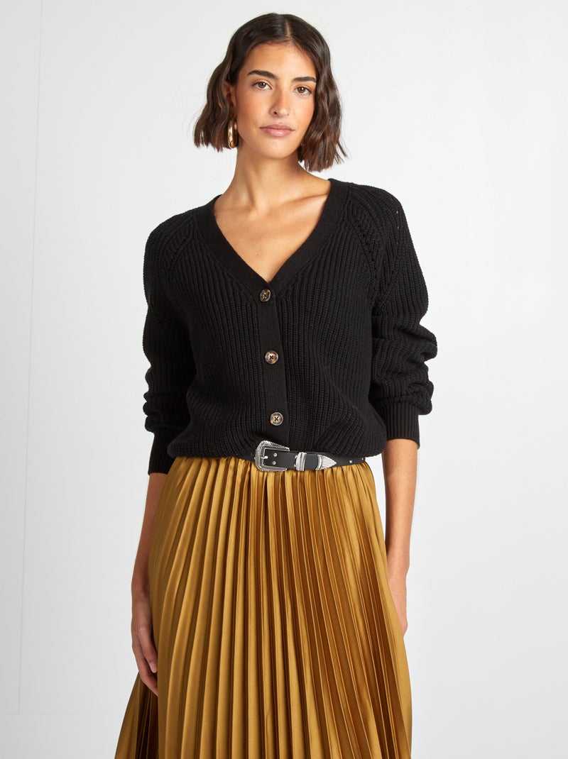 Chaqueta de punto grueso negro - Kiabi